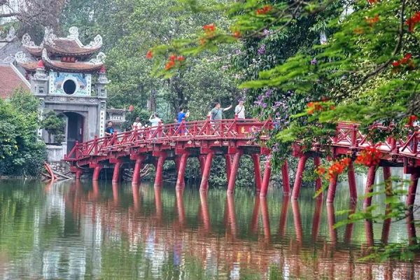 Ngoc Son temple from Cai Lan Port