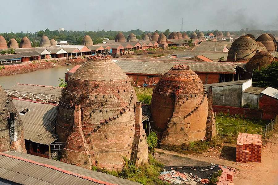 Brick kilns factory in Vinh Long - Indochina tour