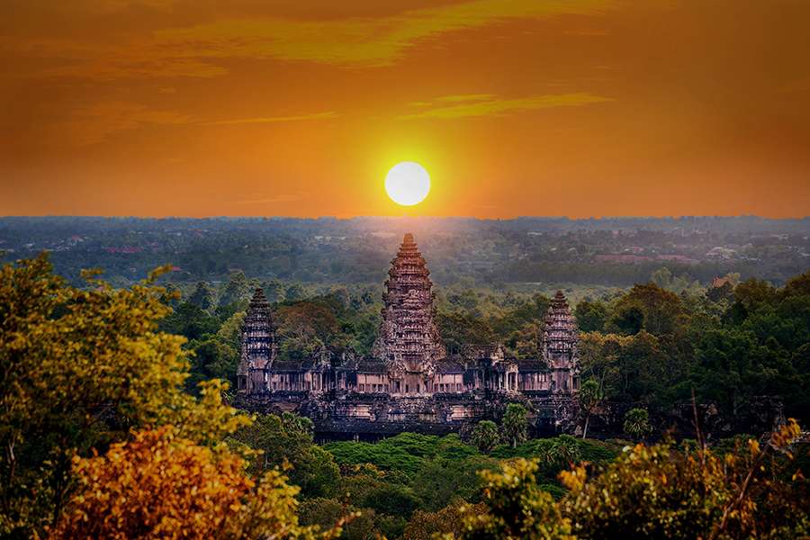 Sunset in Angkor Complex - Indochina tour