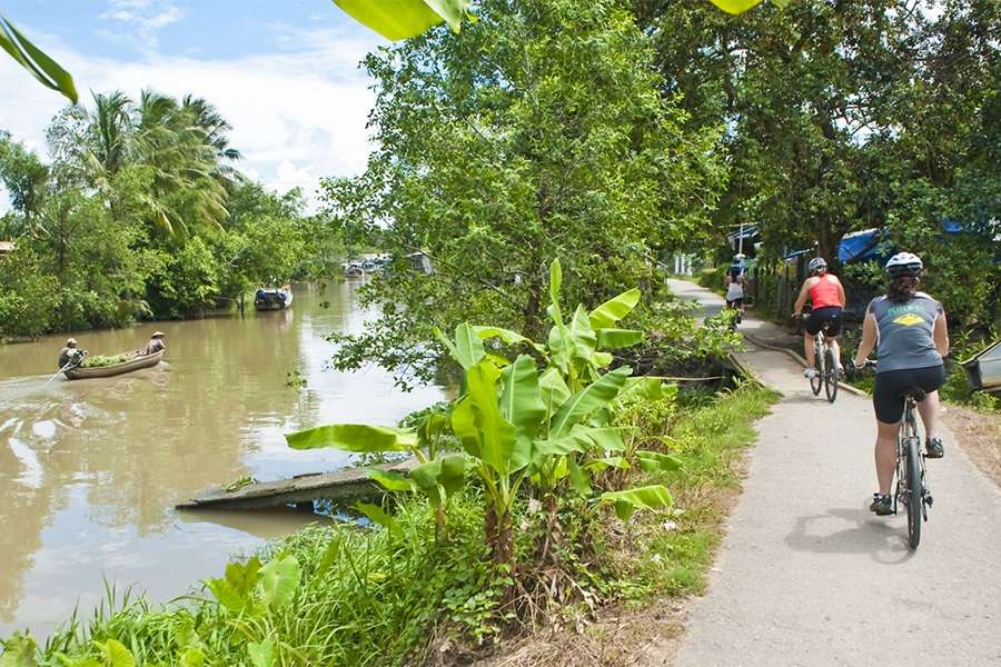 Cycling through Tan Phong Island - Vietnam Cambodia tour