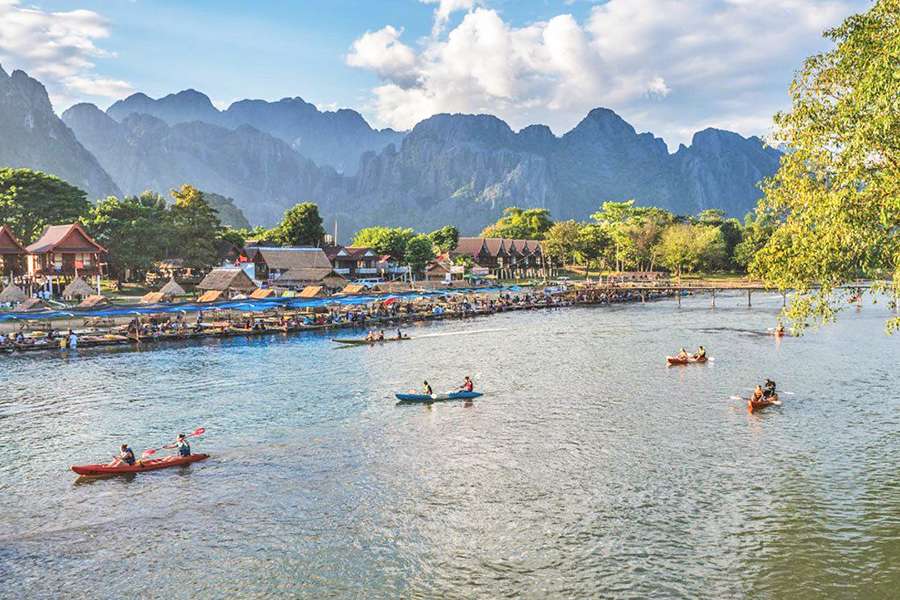 kayaking on Nam Song River - Laos tour