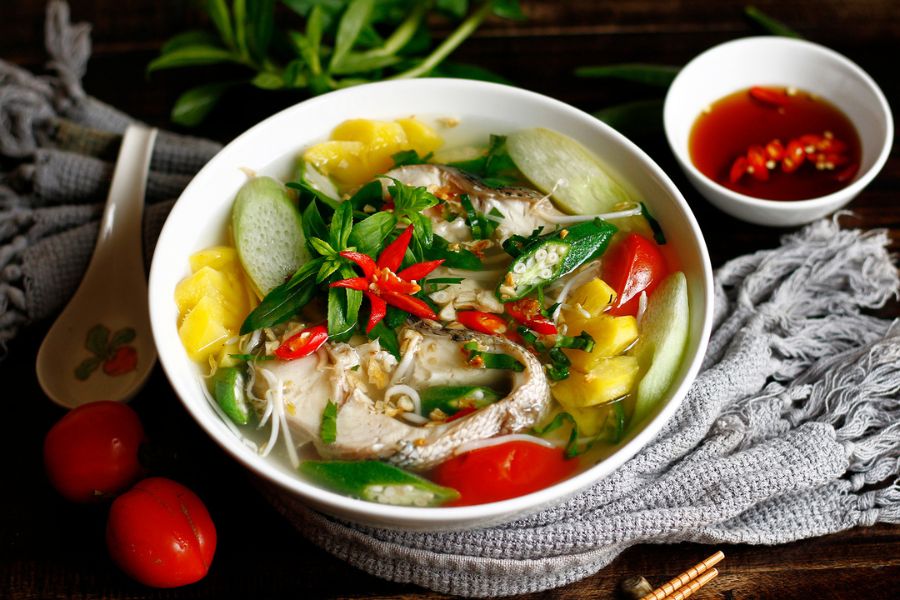Sour Soup with Fish or Shrimp - Mekong Delta Food