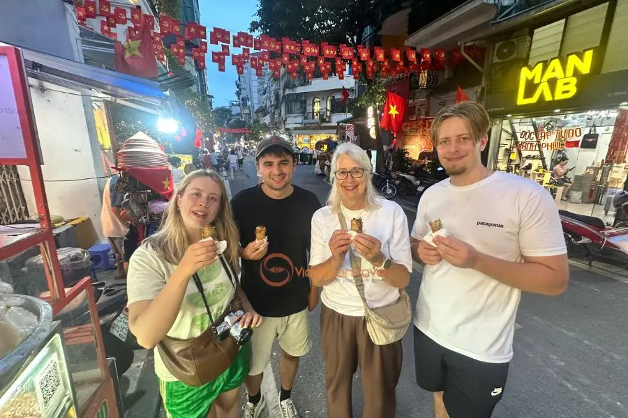 Night street food adventure during a Vietnam vacation