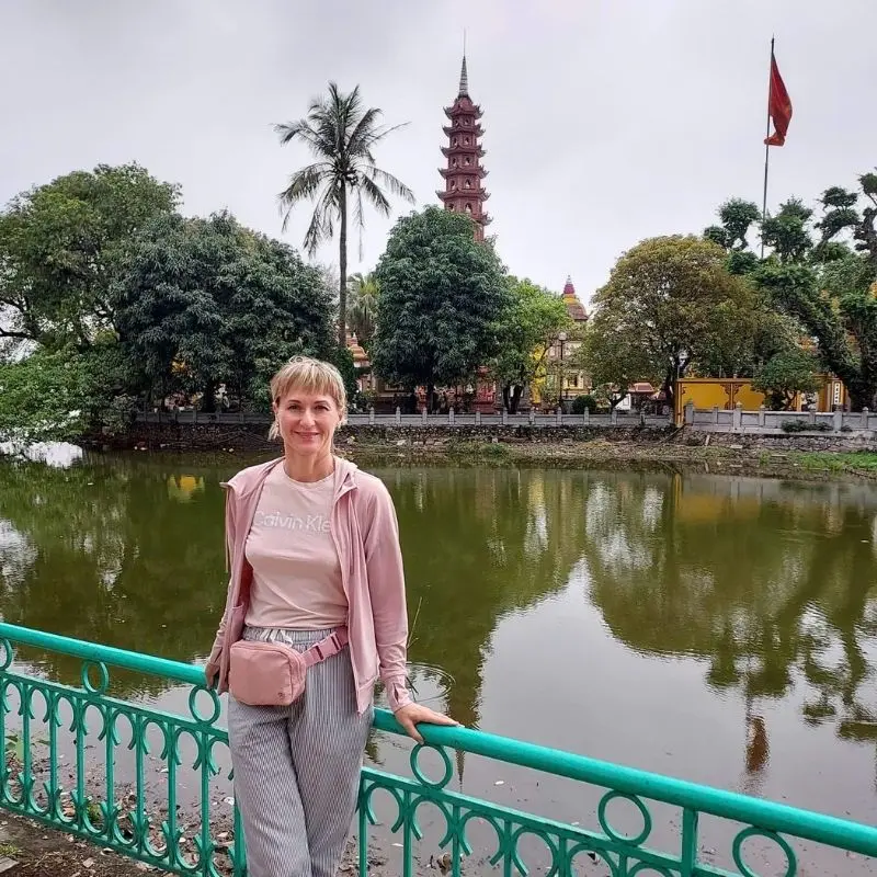 Independent traveler visiting Hanoi landmarks during a relaxed Viet Vision itinerary