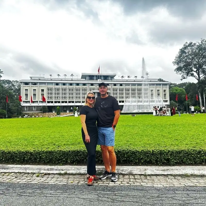Visitors at the Presidential Palace Hanoi on a cultural Vietnam trip by VietVison