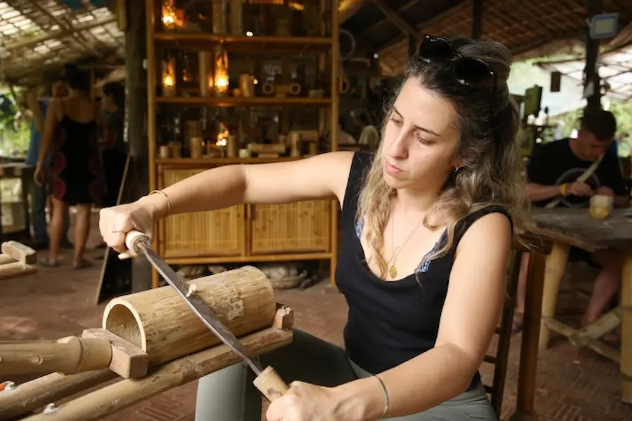solo female joining a workshop in Hoi An 
