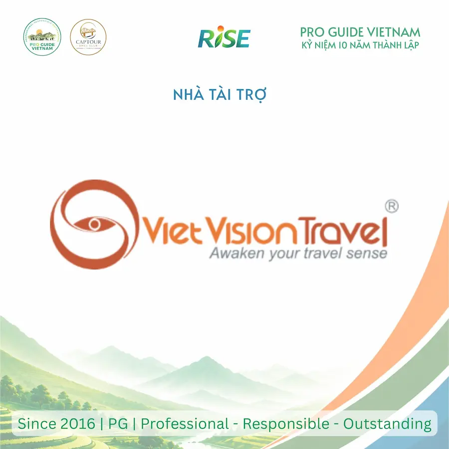 Viet Vision Travel supporting PRO GUIDE Vietnam A10 RISE
